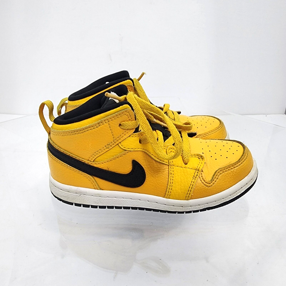 Nike Air Jordan 1 Mid University Gold Yellow 640735-700 Toddler 10C Sneakers Use